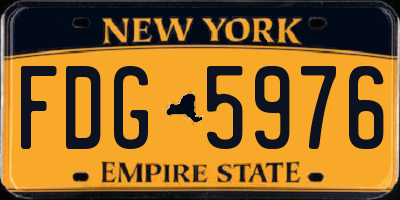 NY license plate FDG5976