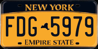 NY license plate FDG5979