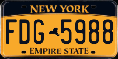 NY license plate FDG5988