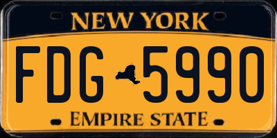 NY license plate FDG5990