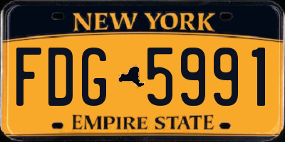 NY license plate FDG5991