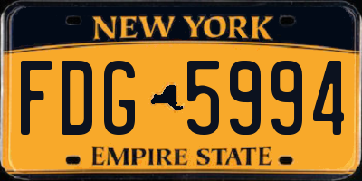 NY license plate FDG5994