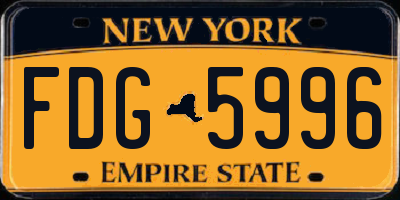 NY license plate FDG5996