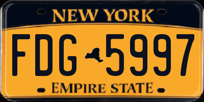 NY license plate FDG5997