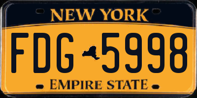 NY license plate FDG5998