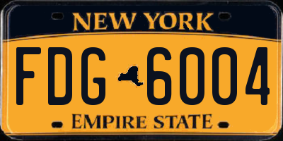 NY license plate FDG6004