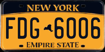 NY license plate FDG6006