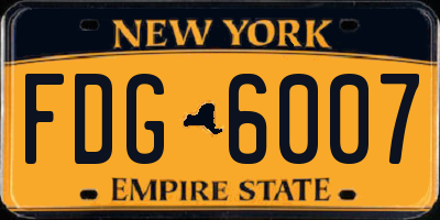 NY license plate FDG6007
