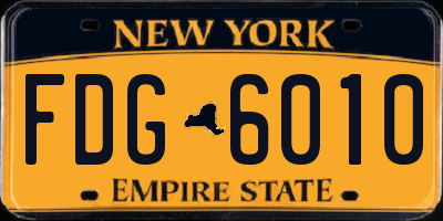 NY license plate FDG6010