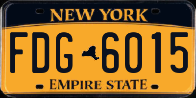 NY license plate FDG6015