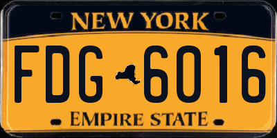 NY license plate FDG6016
