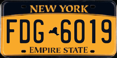NY license plate FDG6019