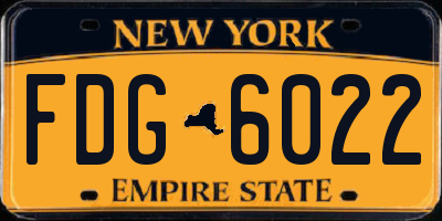 NY license plate FDG6022