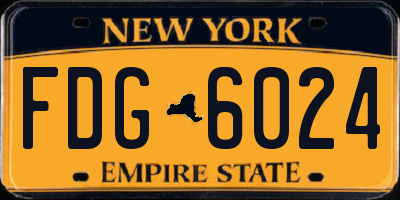 NY license plate FDG6024
