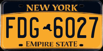 NY license plate FDG6027