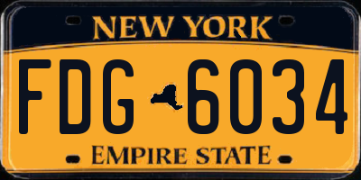 NY license plate FDG6034