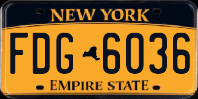 NY license plate FDG6036