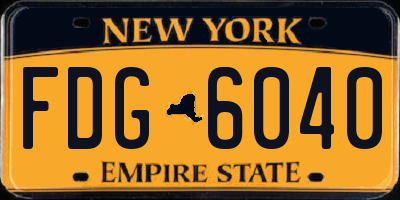 NY license plate FDG6040
