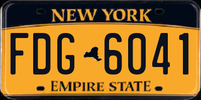 NY license plate FDG6041