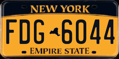 NY license plate FDG6044