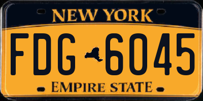 NY license plate FDG6045