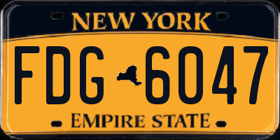 NY license plate FDG6047
