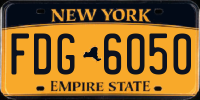NY license plate FDG6050