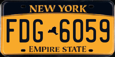 NY license plate FDG6059