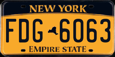 NY license plate FDG6063