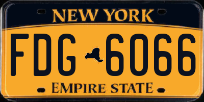 NY license plate FDG6066