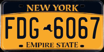 NY license plate FDG6067