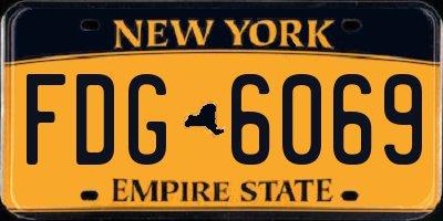NY license plate FDG6069
