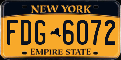 NY license plate FDG6072