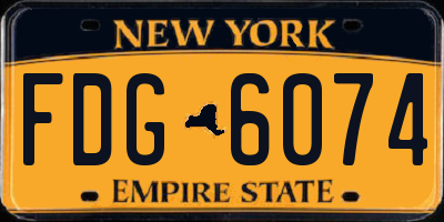 NY license plate FDG6074