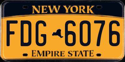 NY license plate FDG6076