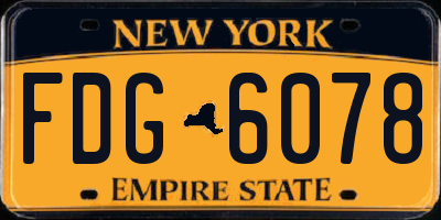 NY license plate FDG6078