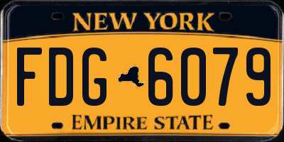 NY license plate FDG6079