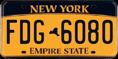 NY license plate FDG6080