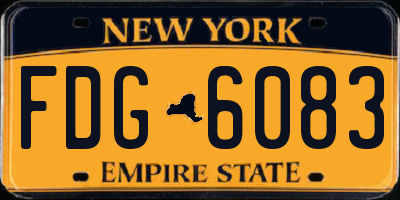 NY license plate FDG6083