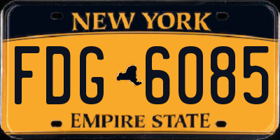 NY license plate FDG6085