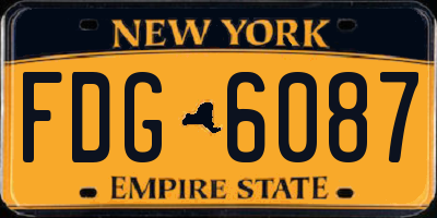 NY license plate FDG6087
