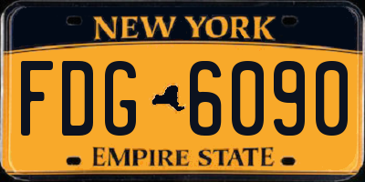 NY license plate FDG6090