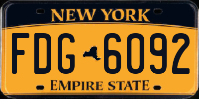 NY license plate FDG6092
