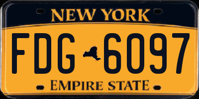 NY license plate FDG6097