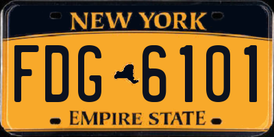NY license plate FDG6101