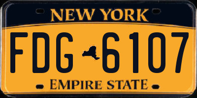 NY license plate FDG6107
