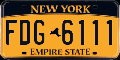 NY license plate FDG6111