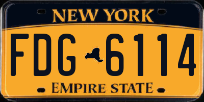 NY license plate FDG6114