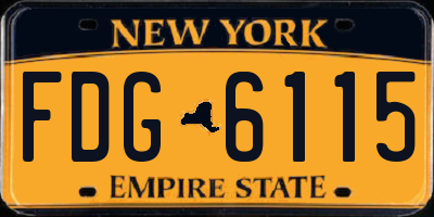 NY license plate FDG6115