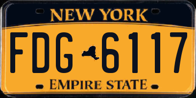 NY license plate FDG6117